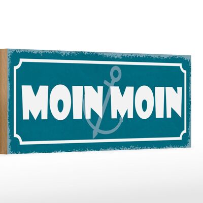 Cartello in legno con scritta Moin Moin 27x10 cm