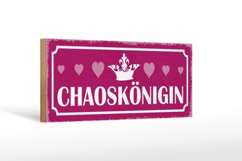 Panneau en bois note 27x10cm Chaos Queen Heart Crown 1