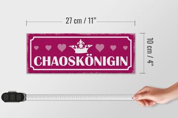 Panneau en bois note 27x10cm Chaos Queen Heart Crown 4