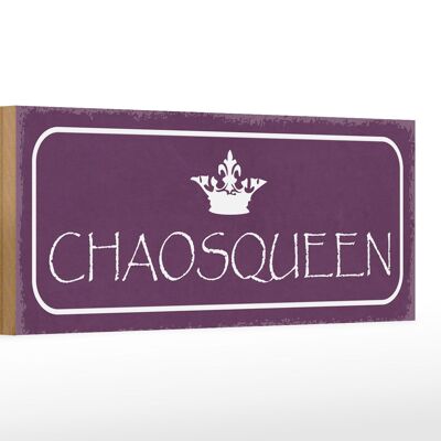 Cartello in legno nota 27x10 cm Chaosqueen Crown Queen