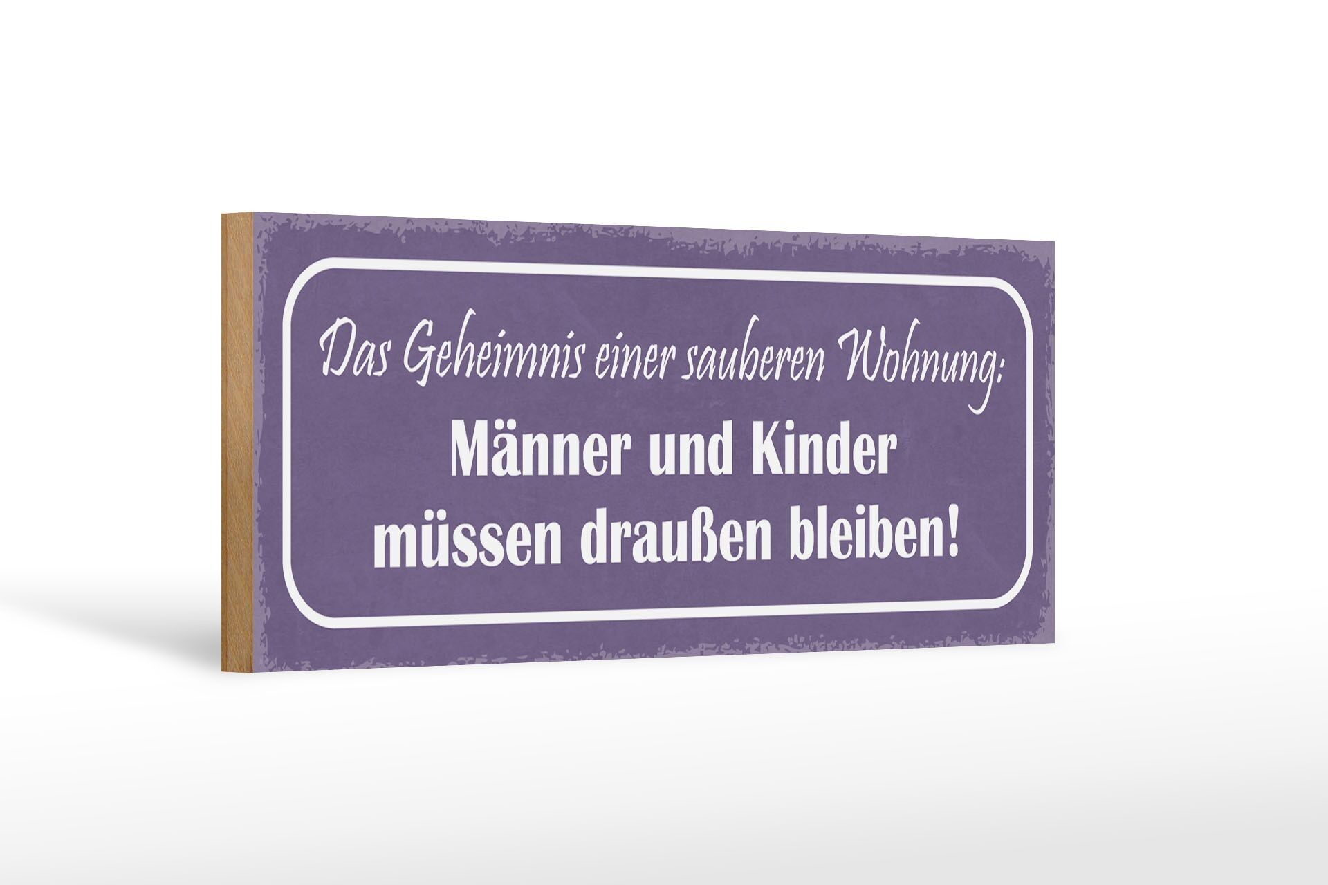 Cartello in legno con scritta 27x10 cm Uomini I bambini devono stare fuori