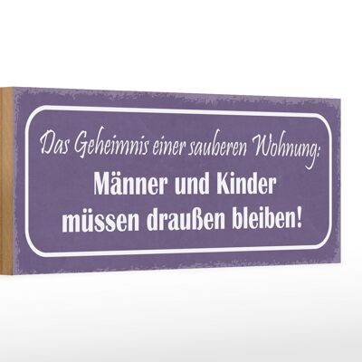 Holzschild Spruch 27x10cm Männer Kinder müssen draußen bleiben