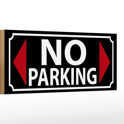 Letrero de madera aviso 27x10cm No Parking Parking Parking