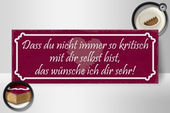 Panneau en bois disant 27x10cm ne sois pas si critique envers toi-même 2