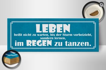 Panneau en bois disant 27x10cm apprendre à vivre et danser sous la pluie 2