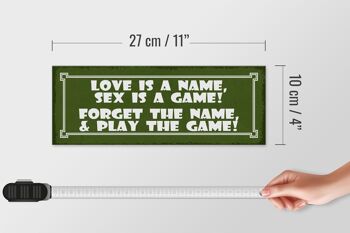 Panneau en bois disant 27x10cm L'amour est un nom, le sexe est un jeu 4