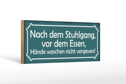 Holzschild Spruch 27x10cm Hände waschen nicht vergessen