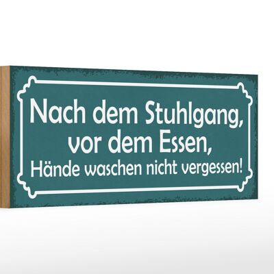 Cartello in legno con scritta 27x10 cm Non dimenticare di lavarti le mani