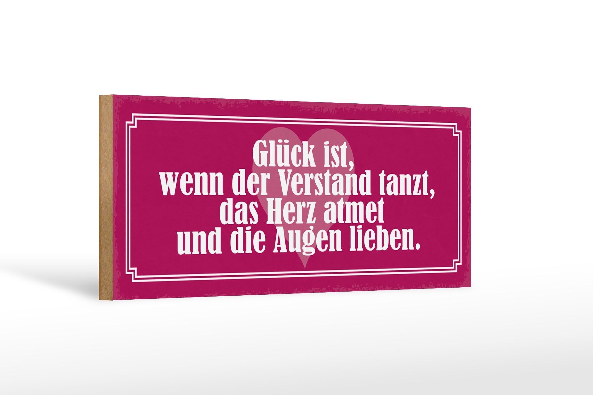 Wooden sign saying 27x10cm happiness mind dances heart breathes
