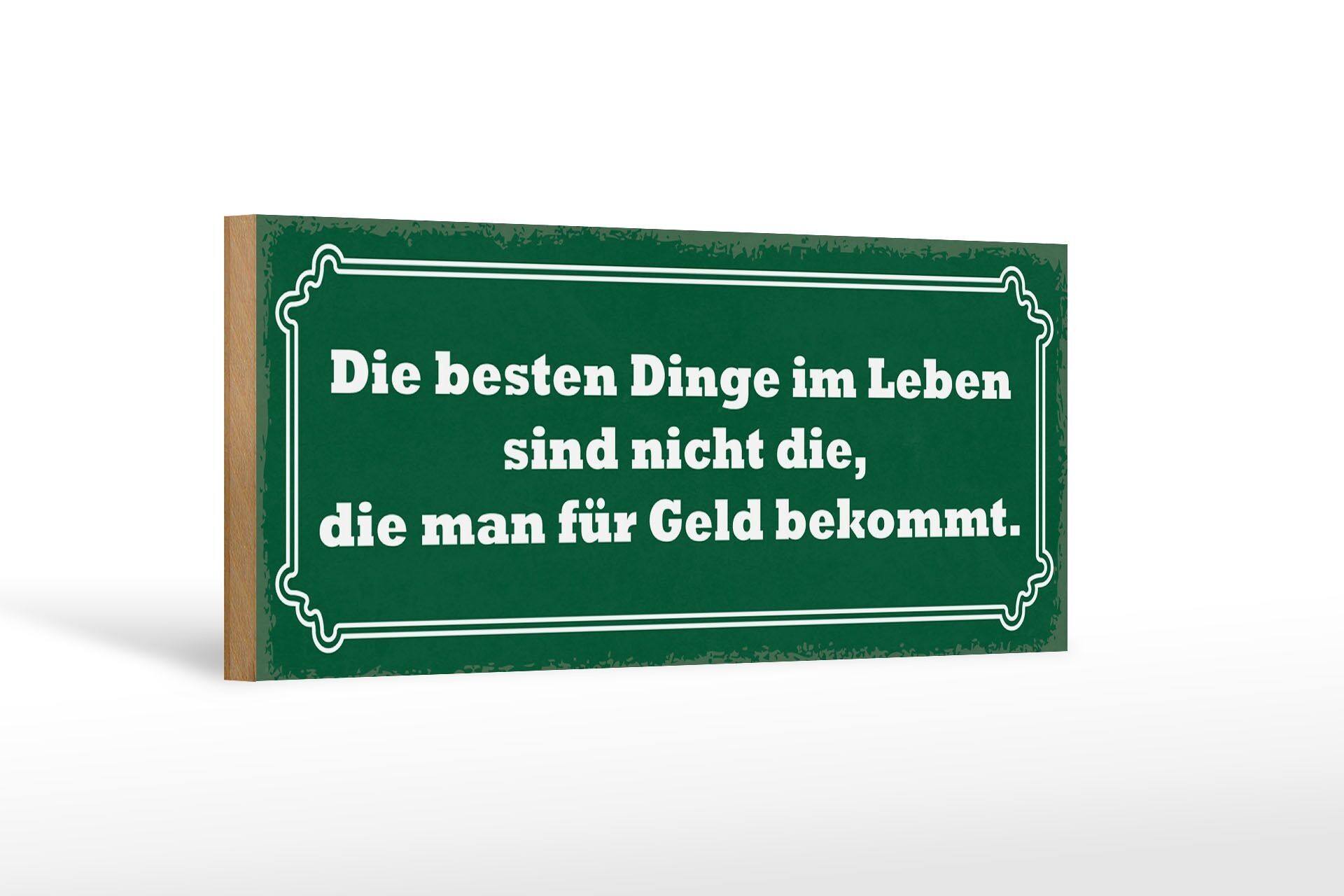Cartel de madera que dice 27x10cm las mejores cosas no son por dinero