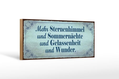 Holzschild Spruch 27x10cm mehr Sternenhimmel Sommernächte