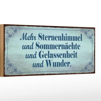 Holzschild Spruch 27x10cm mehr Sternenhimmel Sommernächte