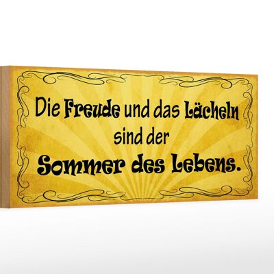 Holzschild Spruch 27x10cm Freude Lächeln Sommer des Lebens