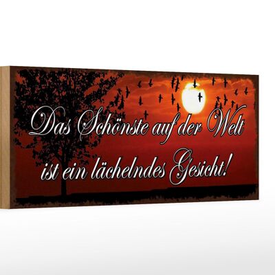 Holzschild Spruch 27x10cm das schönste lächelndes Gesicht