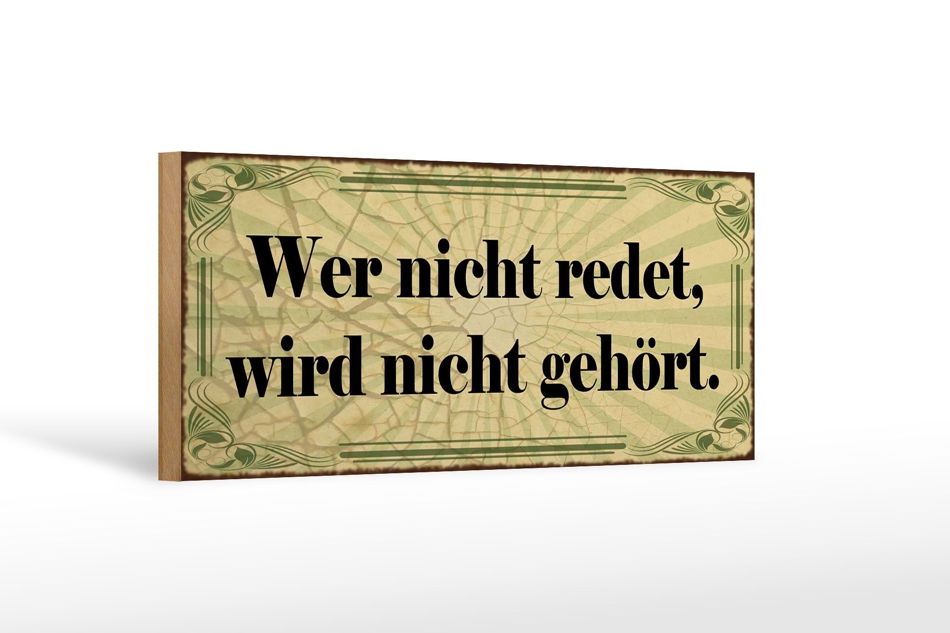 Cartello in legno 27x10 cm con scritta "Non parlare", non si sentirà