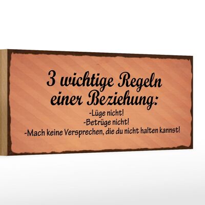 Holzschild Spruch 27x10cm Beziehung lüge betrüge nicht