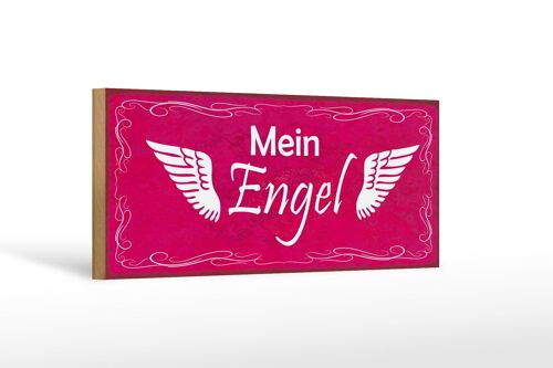 Holzschild Spruch 27x10cm Mein Engel Flügel