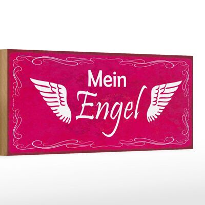 Holzschild Spruch 27x10cm Mein Engel Flügel