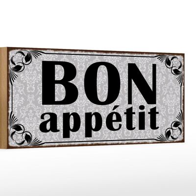 Cartello in legno con scritta "Buon appetito" 27x10 cm
