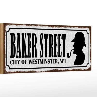 Cartel de madera que dice 27x10cm Baker Street City Westminster