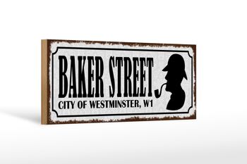 Panneau en bois indiquant 27x10cm Baker Street City Westminster 1