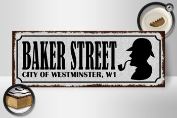Panneau en bois indiquant 27x10cm Baker Street City Westminster 2