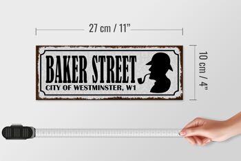 Panneau en bois indiquant 27x10cm Baker Street City Westminster 4