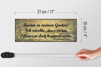 Panneau en bois indiquant que les plantes de jardin 27x10 cm apprennent à vous connaître 4