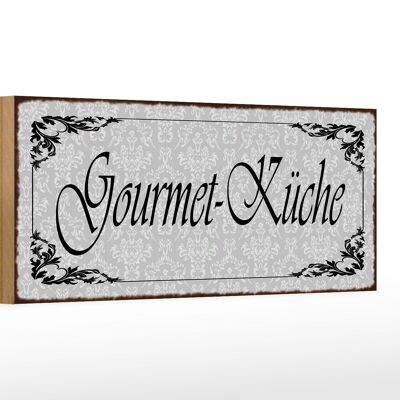 Cartel de madera nota 27x10cm Gourmet - Cocina Gourmet