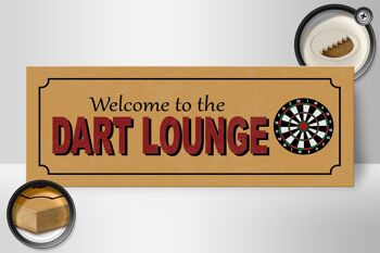 Panneau en bois 27x10cm bienvenue au Dart Lounge 2