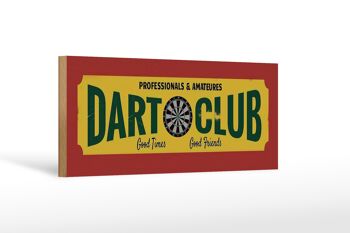 Panneau d'affichage en bois 27x10cm Professionnels du Dart Club Amateur 1