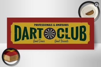 Panneau d'affichage en bois 27x10cm Professionnels du Dart Club Amateur 2