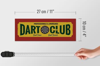 Panneau d'affichage en bois 27x10cm Professionnels du Dart Club Amateur 4