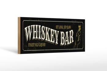 Panneau en bois avis 27x10cm Whisky Bar sit long sip slow 1