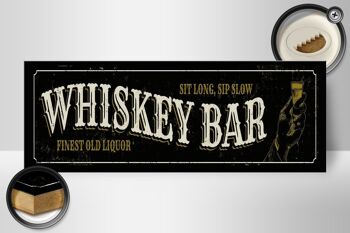 Panneau en bois avis 27x10cm Whisky Bar sit long sip slow 2