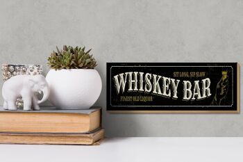Panneau en bois avis 27x10cm Whisky Bar sit long sip slow 3