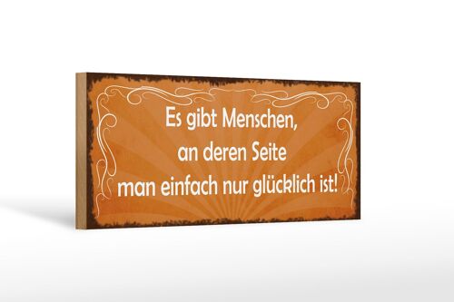 Holzschild Spruch 27x10cm Menschen einfach nur glücklich