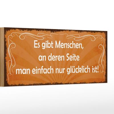 Holzschild Spruch 27x10cm Menschen einfach nur glücklich