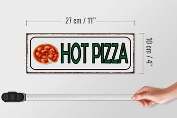 Panneau en bois note 27x10cm Hot Pizza Fast Food 4