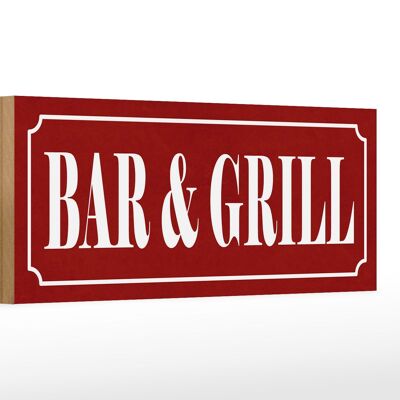 Letrero de madera nota 27x10cm Bar & Grill