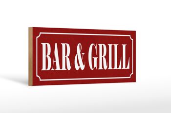 Panneau en bois note 27x10cm Bar & Grill 1