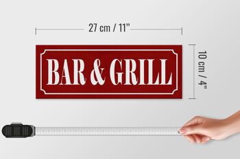 Panneau en bois note 27x10cm Bar & Grill 4