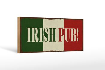 Panneau en bois avis 27x10cm pub irlandais pub 1