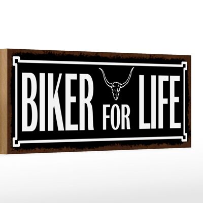 Cartello in legno con scritta 27x10 cm Biker for life