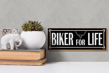 Panneau en bois disant 27x10cm Biker for life 3