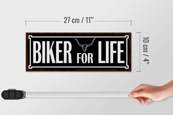Panneau en bois disant 27x10cm Biker for life 4