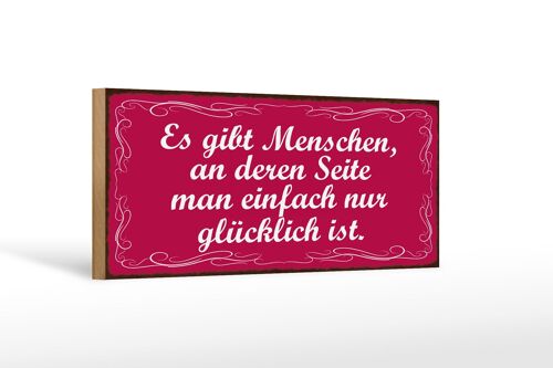Holzschild Spruch 27x10cm gibt Menschen einfach glücklich