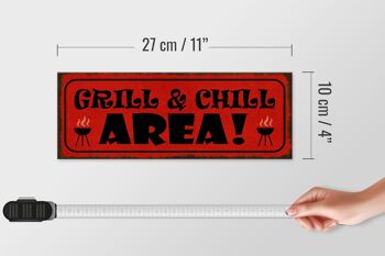 Panneau en bois indiquant 27x10cm Grill Chill Area Grilling 4