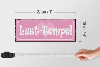 Panneau en bois disant 27x10cm Lust Temple Heart rose 4