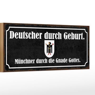 Cartel de madera que dice 27x10cm Alemán de nacimiento Munich